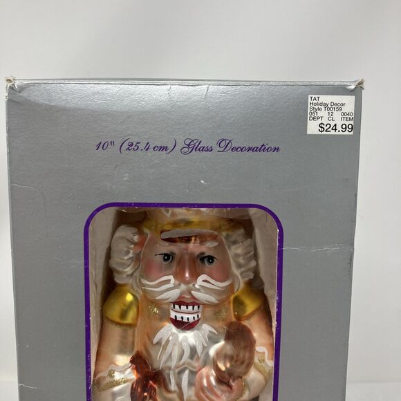 Vintage Hand Blown Glass Gold 10" Nutcracker by Peschka Christmas 1996 Figure - Picture 13 of 16
